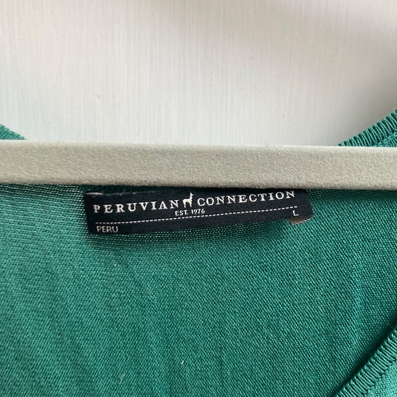 Peruvian Connection Teal Flare Dress, L - Picture 2 of 3